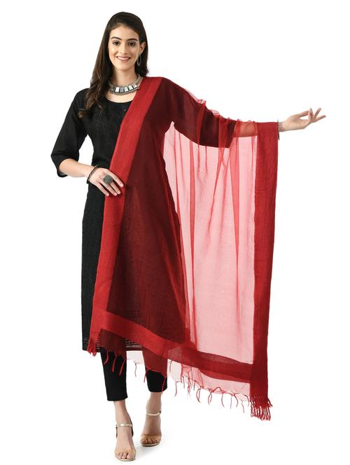maroon organza dupatta - 19437215 - Very Small Image - 1