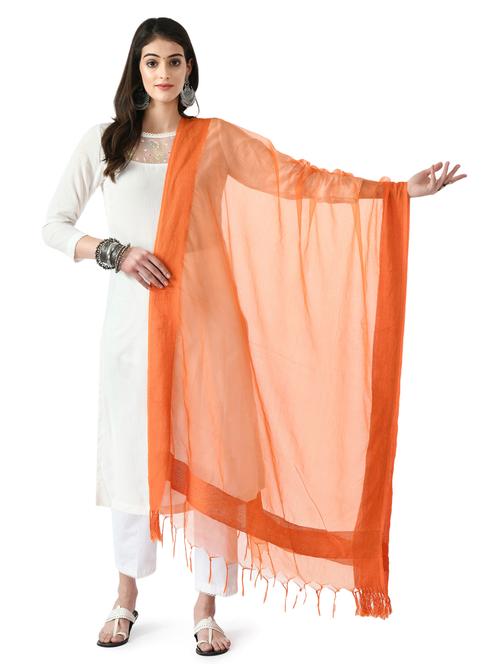 orange organza dupatta - 19437217 - Very Small Image - 1