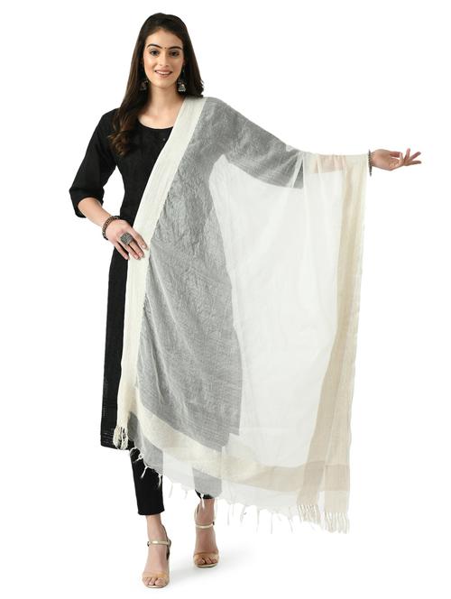 white organza dupatta - 19437223 - Very Small Image - 1