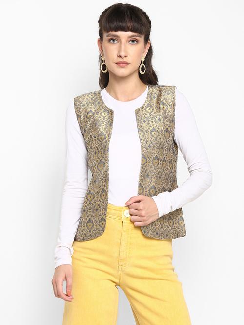 printed silk blend regular jacket - 19437513 - Very Small Image - 1