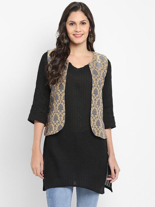 printed silk blend ethnic jacket - 19437526 - Very Small Image - 1