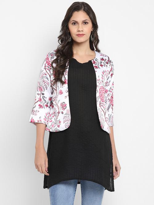 printed viscose ethnic jacket - 19437537 - Very Small Image - 1