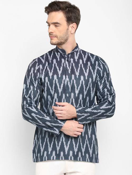 men all over printed short kurta - 19438463 - Very Small Image - 1