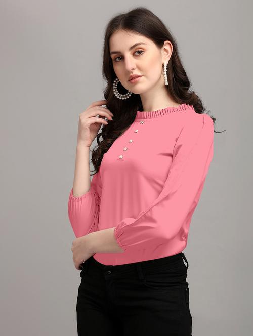 pink georgette regular top - 19439680 - Very Small Image - 1