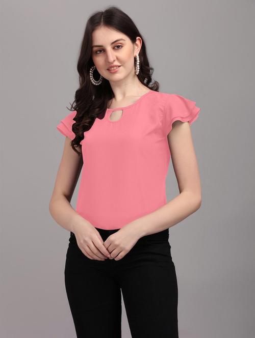 keyhole neck solid regular top - 19439720 - Very Small Image - 1