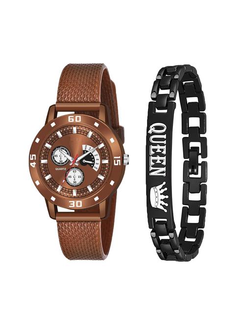 girls leatherette watch & bracelet combo - 19440294 - Very Small Image - 1