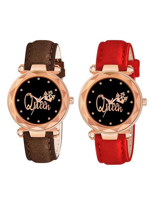 girls pack of 2 leatherette watches - 19440463 - Very Small Image - 1