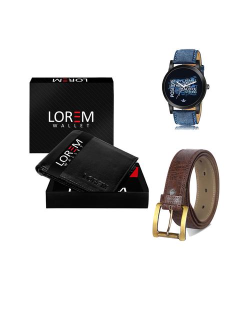 belt, wallet & watch gift combo - 19441004 - Very Small Image - 1