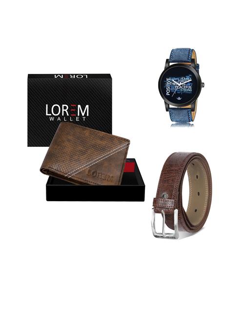belt, wallet & watch gift combo - 19441111 - Very Small Image - 1