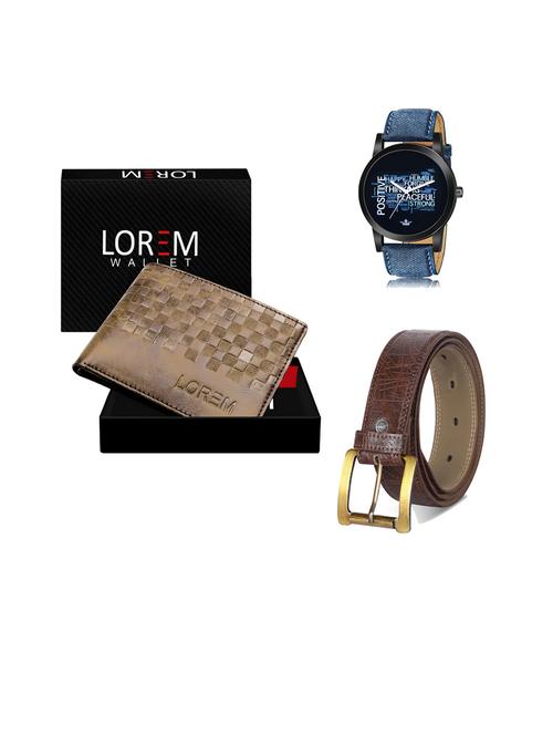 belt, wallet & watch gift combo - 19441130 - Very Small Image - 1