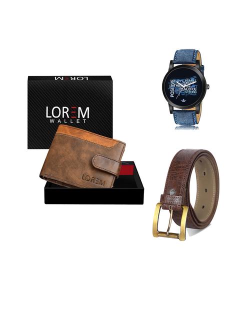 belt, wallet & watch gift combo - 19441178 - Very Small Image - 1