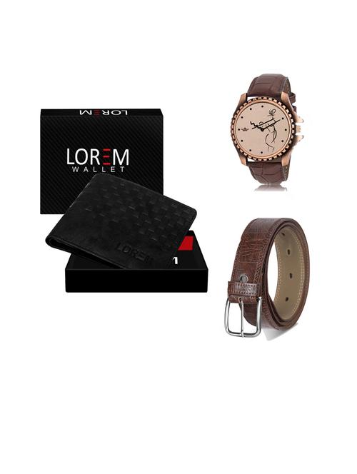 belt, wallet & watch gift combo - 19442501 - Very Small Image - 1