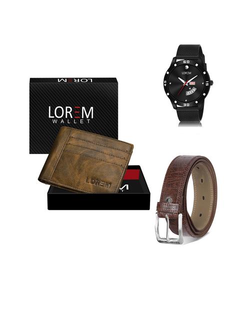belt, wallet & watch gift combo - 19444543 - Very Small Image - 1