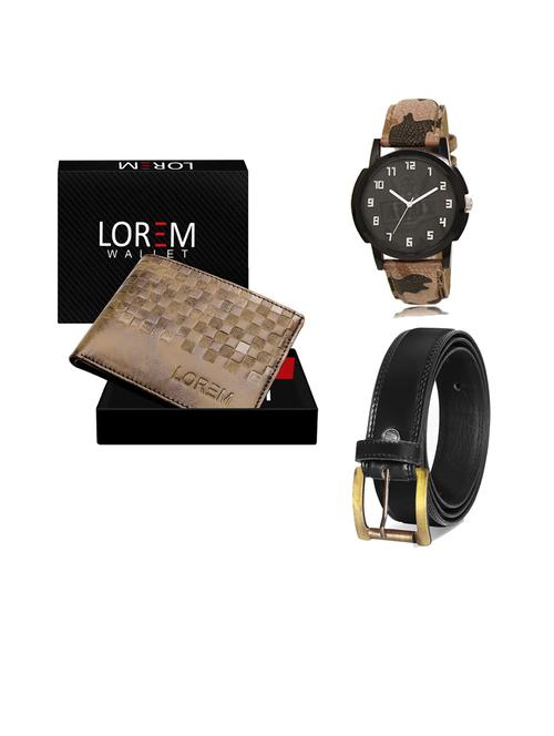 belt, wallet & watch gift combo - 19445100 - Very Small Image - 1