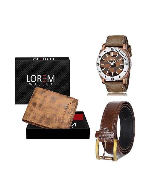 belt, wallet & watch gift combo - 19450305 - Very Small Image - 1