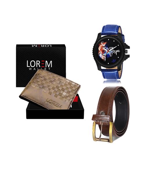 belt, wallet & watch gift combo - 19450906 - Very Small Image - 1
