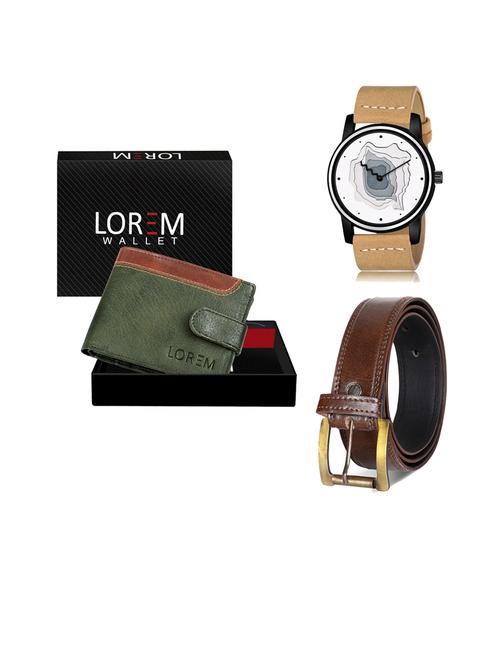 belt, wallet & watch gift combo - 19451006 - Very Small Image - 1