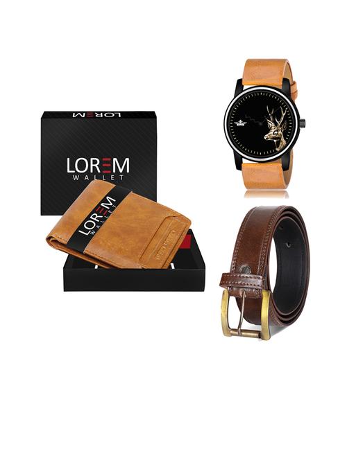 belt, wallet & watch gift combo - 19451011 - Very Small Image - 1