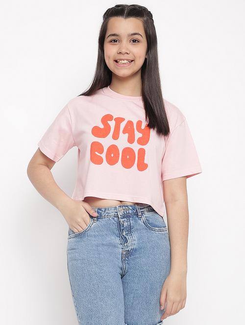 round neck typo print cropped top - 19452619 - Very Small Image - 1