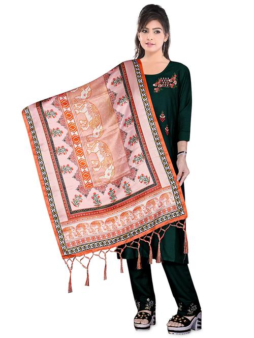 fringes detailed printed dupatta - 19452639 - Very Small Image - 1