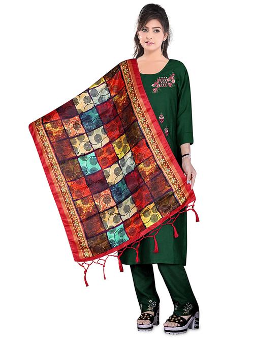 fringes detailed printed dupatta - 19452643 - Very Small Image - 1