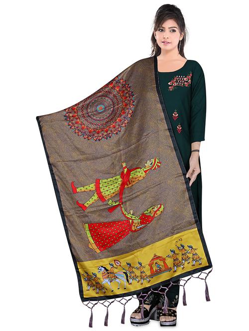 fringes detailed printed dupatta - 19452660 - Very Small Image - 1