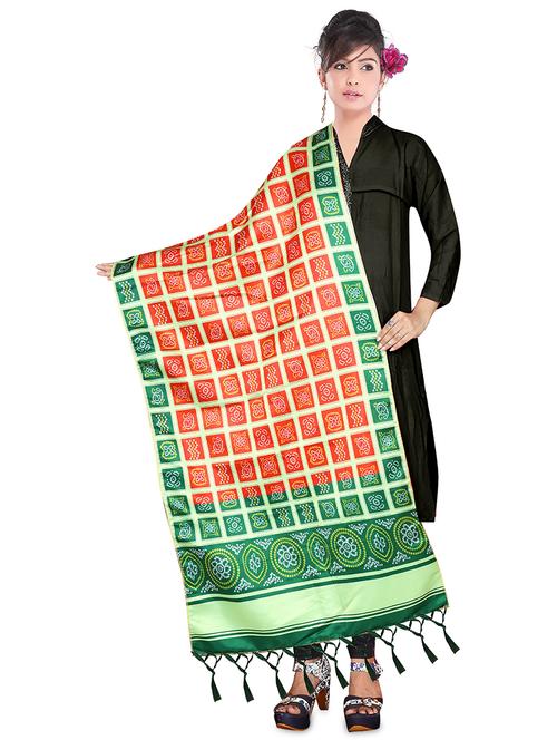 fringes detailed printed dupatta - 19452662 - Very Small Image - 1