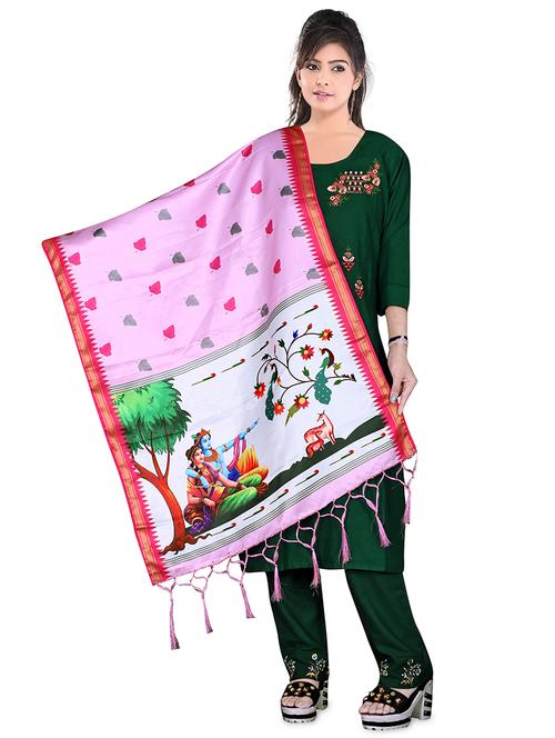 fringes detailed printed dupatta - 19452681 - Very Small Image - 1