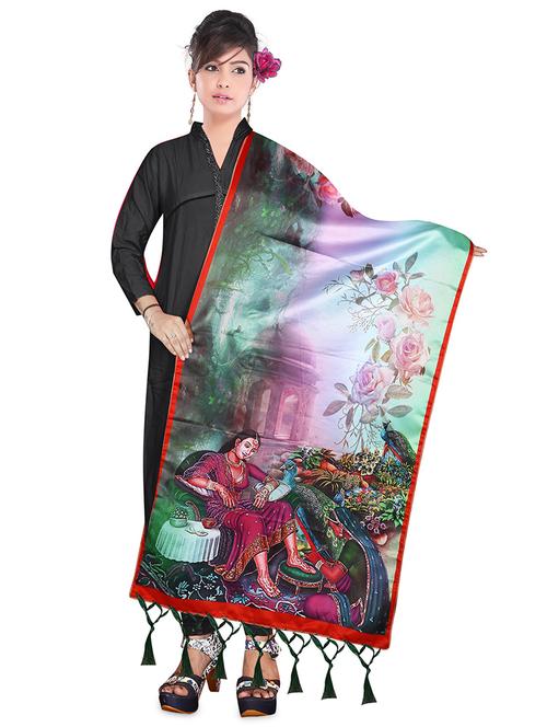 fringes detailed printed dupatta - 19452692 - Very Small Image - 1