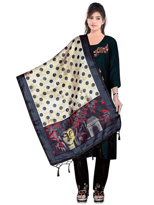 fringes detailed printed dupatta - 19452694 - Very Small Image - 1