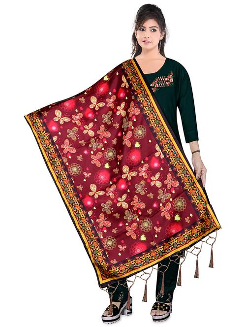fringes detailed printed dupatta - 19452701 - Very Small Image - 1
