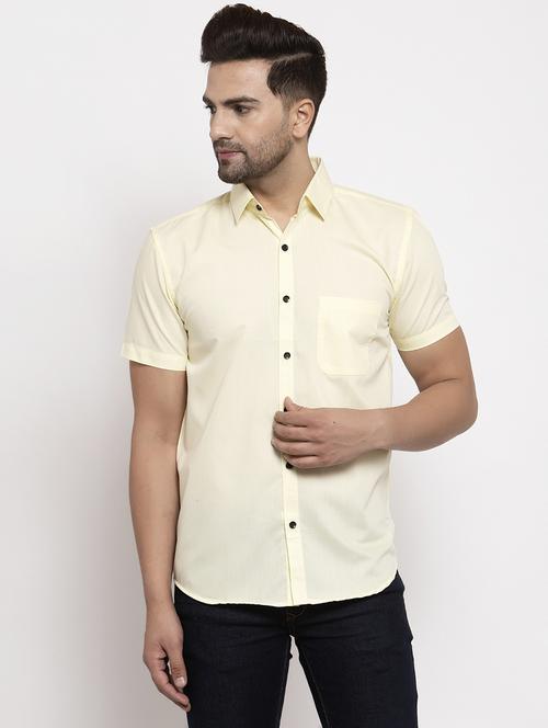yellow cotton casual shirt - 19452999 - Very Small Image - 1