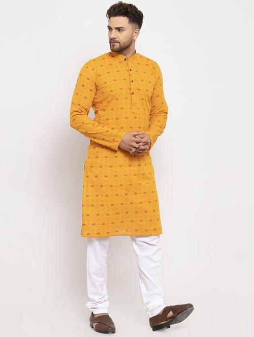 yellow printed kurta pyjama set - 19453272 - Very Small Image - 1