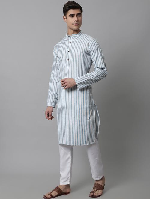 striped printed kurta pyjama set - 19453300 - Very Small Image - 1