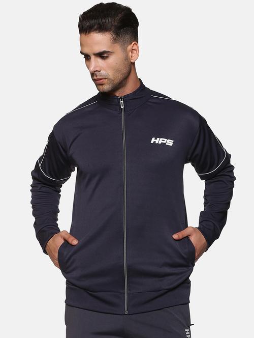 navy blue solid long sleeve jacket - 19454178 - Very Small Image - 1