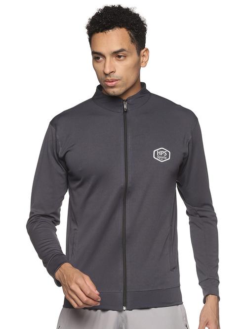 grey solid long sleeve jacket - 19454189 - Very Small Image - 1