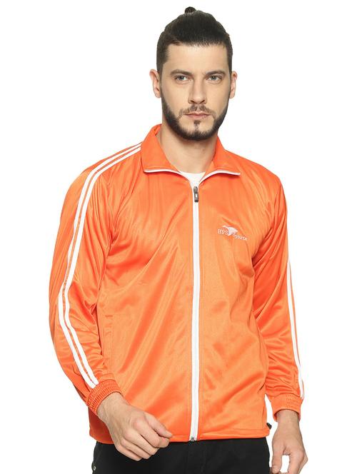 orange solid long sleeve jacket - 19454204 - Very Small Image - 1