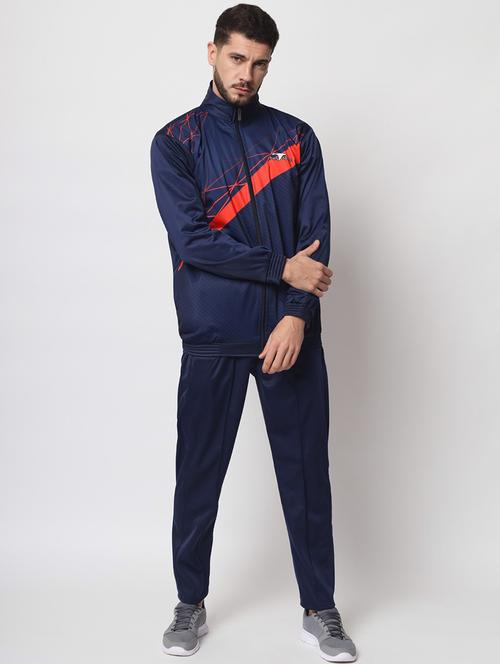 navy blue printed full sleeves polyester track suit - 19454393 - Very Small Image - 1