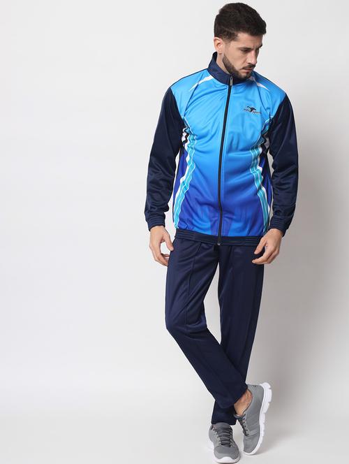 light blue printed full sleeves polyester track suit - 19454394 - Very Small Image - 1