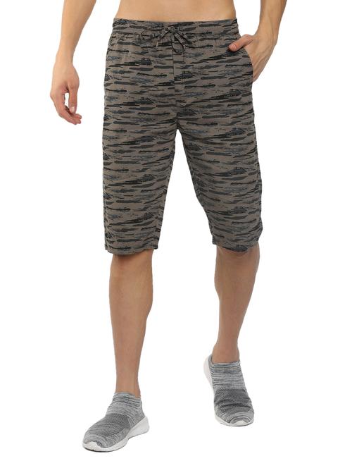 grey printed cotton three fourth shorts - 19454860 - Very Small Image - 1