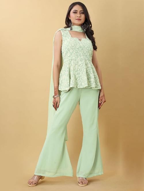 embroidered top bottom set - 19454954 - Very Small Image - 1