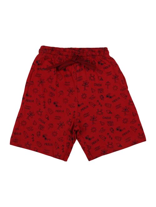 red cotton printed shorts - 19455209 - Very Small Image - 1