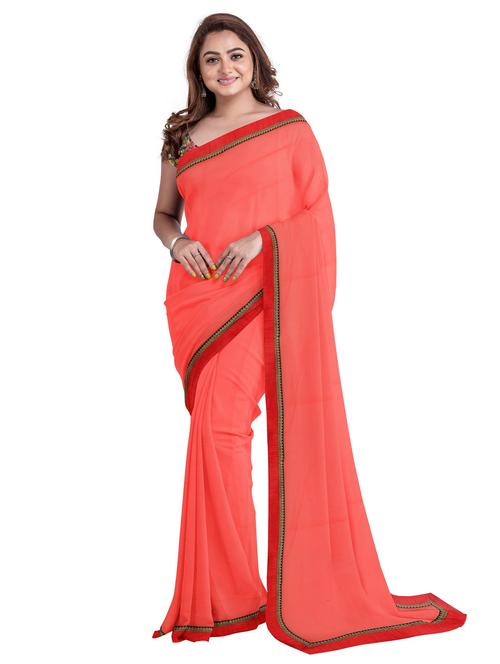 women's bordered royal blue colored saree with blouse - 19459974 - Very Small Image - 1