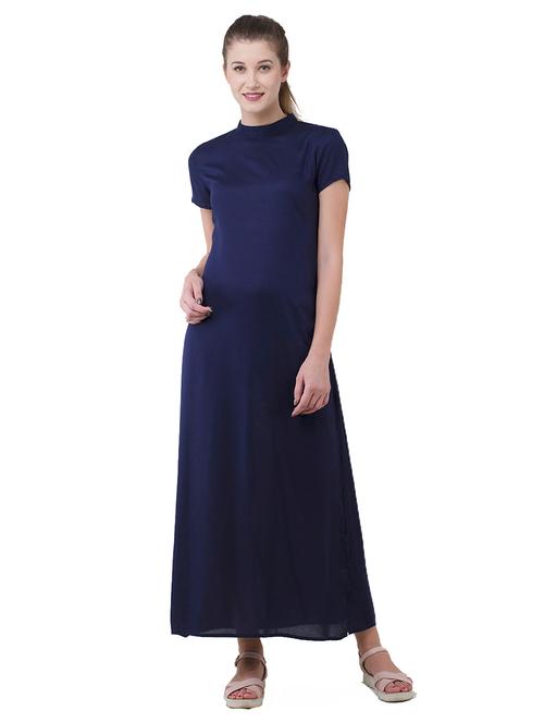 blue solid gown dress - 19463031 - Very Small Image - 1