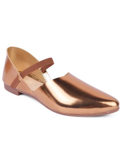 copper leatherette slip on ballerina - 19463338 - Very Small Image - 1