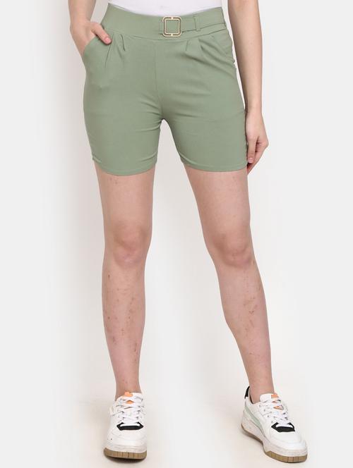 mid rise solid shorts - 19463445 - Very Small Image - 1
