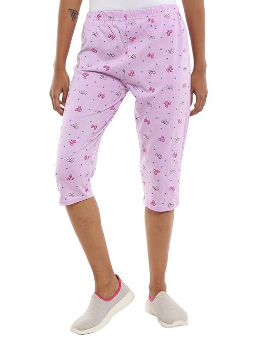 women purple color printed cotton shorts - 19463459 - Very Small Image - 1