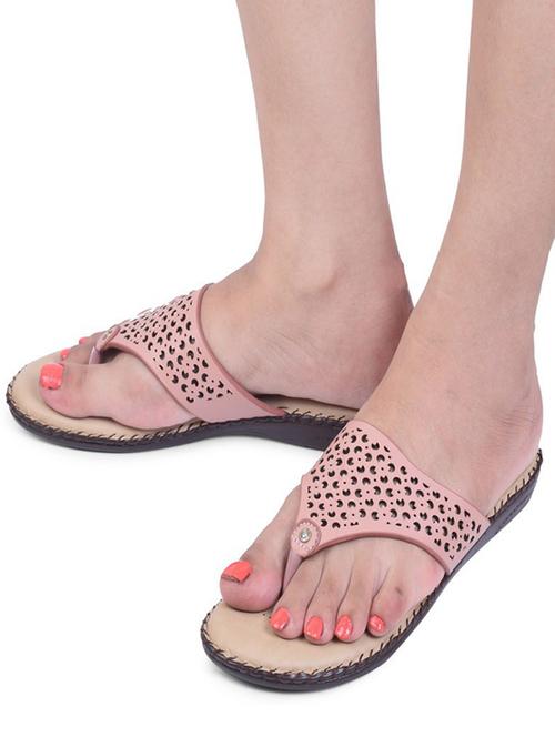 pink leatherette slip on sandals - 19463545 - Very Small Image - 1