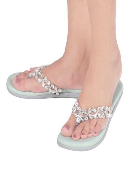 green leatherette slip on sandals - 19463645 - Very Small Image - 1