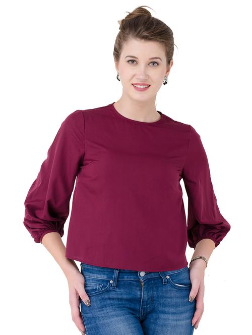 round neck solid regular top - 19463767 - Very Small Image - 1